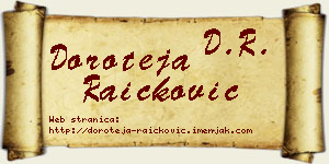 Doroteja Raičković vizit kartica